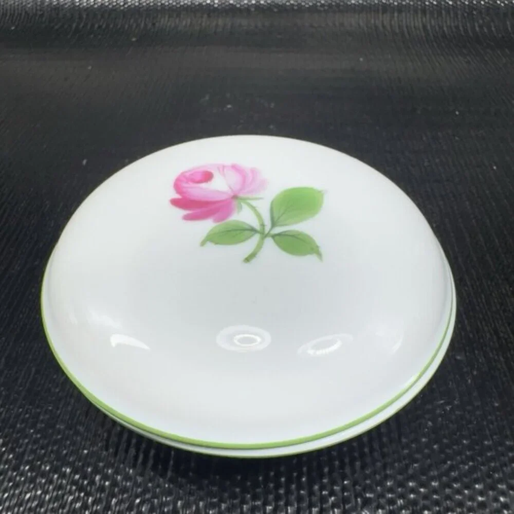 Augarten‎ Wien Porcelain Trinket Dish Pill Holder Flower Pattern Made In Austria